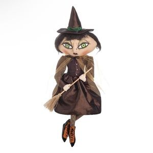 GATHERED TRADITIONS by Joe Spencer Matilda the Witch Halloween Folk Art Doll NWT